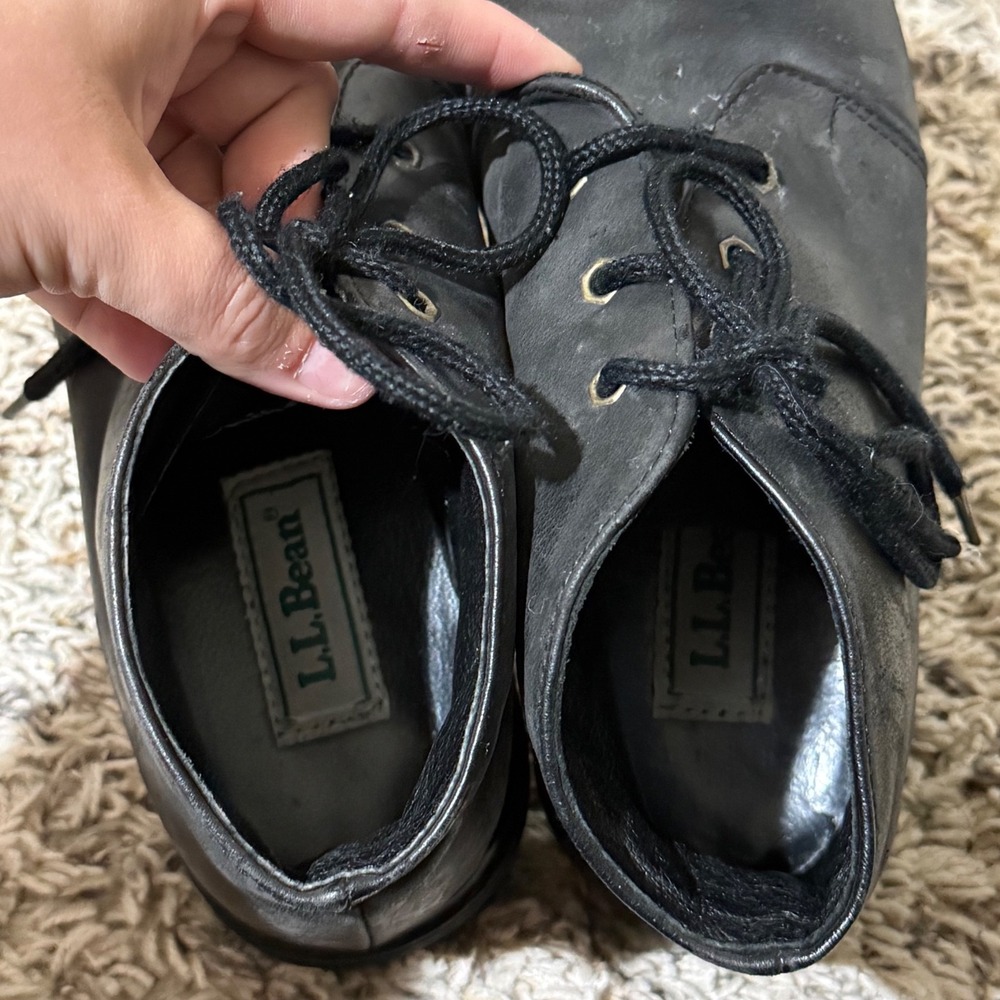 LL Bean Kids Black Leather Thinsulate Insulated Chukka Desert Boots 4M OW49704 - Picture 5 of 6